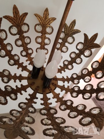 Стар френски бронзов полилей във формата на чадър, снимка 9 - Антикварни и старинни предмети - 37146008