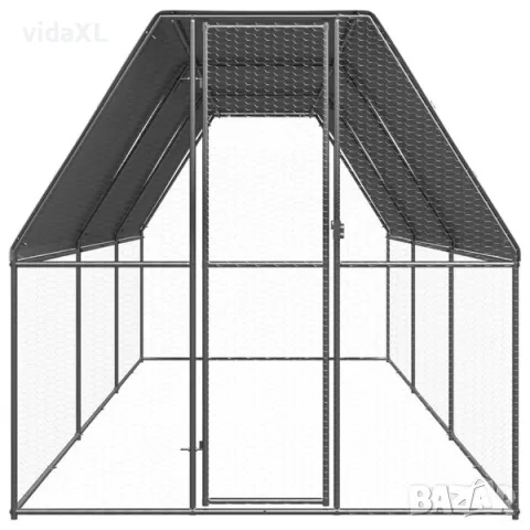 vidaXL Външна клетка за пилета, 2x6x2 м, поцинкована стомана（SKU: 3154372）, снимка 2 - Оранжерии - 56089898