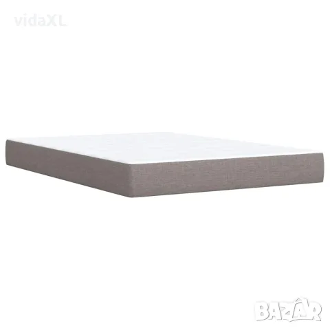 vidaXL Боксспринг легло с матрак, таупе, 140x190 см, плат, снимка 9 - Спални и легла - 56146941