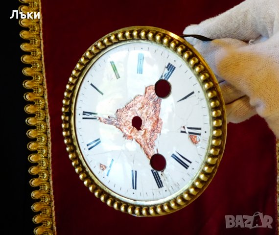 Старинен циферблат за часовник бронз,мед,порцелан. , снимка 2 - Антикварни и старинни предмети - 30702498