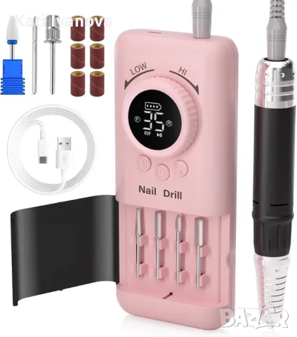 Професионална електрическа пила за нокти Retilio, преносима машина за нокти 35000 оборота