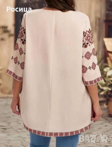 Дамска блуза размер 4ХЛ има разтегливост трико нова , снимка 2 - Блузи с дълъг ръкав и пуловери - 54042162