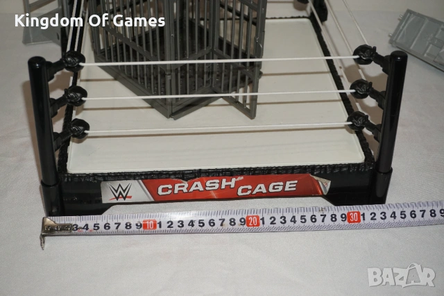Рядък Кеч Ринг с Кеч Клетка WWE Crash Cage Wrestling Ring Playset Seat Launchers, снимка 9 - Колекции - 54275310