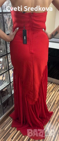 Червена официална рокля, снимка 2 - Рокли - 54347598