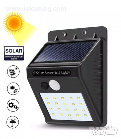 СОЛАРНА LED ЛАМПА С PIR ДАТЧИК - код 1582, снимка 8 - Соларни лампи - 33993163