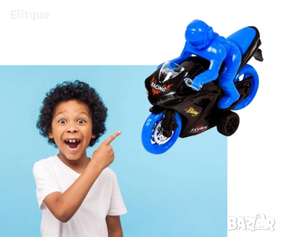 Механична играчка мотор с моторист, снимка 4 - Коли, камиони, мотори, писти - 52745155