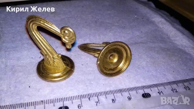 2 КРАСИВИ РЕТРО СТИЛ МЕСИНГОВИ ЗЛАТИСТИ ОРНАМЕНТИРАНИ ЗАКАЛАКИ за СТЕНА 34136, снимка 4 - Декорация за дома - 38884049