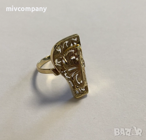 Златен Пръстен 4.42гр. Размер - 58, снимка 3 - Пръстени - 51782516