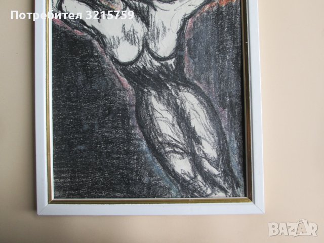 Стара картина-креда, 31х23см., снимка 3 - Картини - 38002417