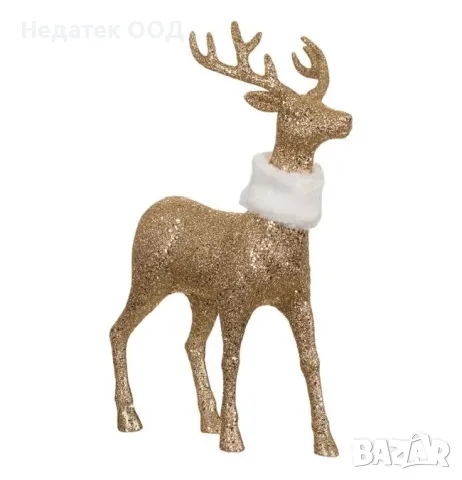 Коледна декоративна фигура на Северен елен, Златен, 27 см, снимка 2 - Декорация за дома - 48152439