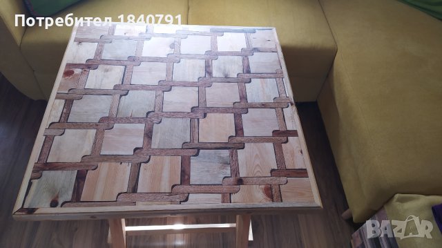 Малка маса – ръчна авторска изработка – бук/бор, снимка 6 - Маси - 42793399