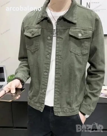 Мъжко стилно дънково яке, 5цвята, снимка 2 - Якета - 41898991