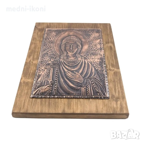 МЕДНА ИКОНА ГОЛЯМА СВЕТА ИРИНА, снимка 3 - Икони - 54300715