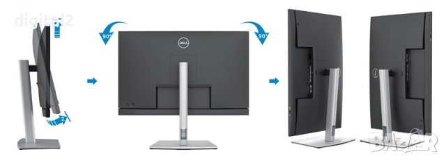 Монитор Dell P2214Hb 1920 x 1080 FHD Въртяща стойка . Перфектни . 2 гаранция, снимка 6 - Монитори - 37427474