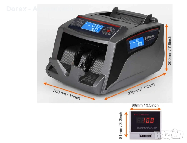 Банкнотоброячна машина с UV и MG проверка, външен дисплей, 1000 банкноти/мин – професионален модел, снимка 3 - Аксесоари и консумативи - 54208011