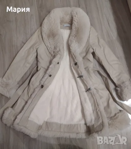 Дамско кожено палто с вата и пух, снимка 3 - Палта, манта - 56153420