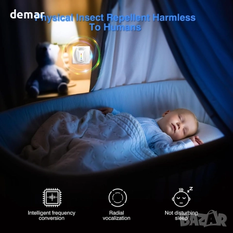 2025 подобрена версия ултразвуков репелент за вредители и насекоми, 3 режима, 6 броя, снимка 6 - Други стоки за дома - 52721821