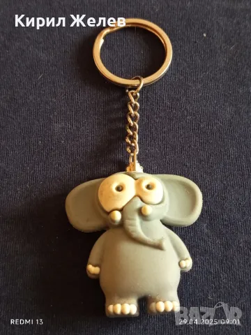 Весел ключодържател гумено слонче подходящ аксесоар за раници 25265