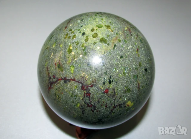 Сфера от ахат гущерова кожа  1355гр. подходяща за подарък, йога, медитация , снимка 1