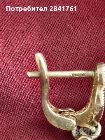 Сребърни обеци с камъни, снимка 7 - Обеци - 50706464