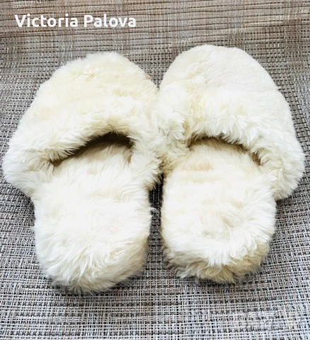 Топли уютни пантофи от естествена вълна и кожа, снимка 6 - Пантофи - 53299350