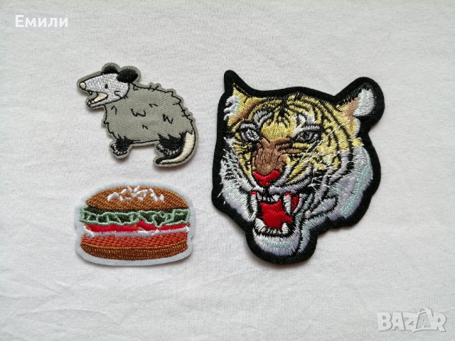 Пач, бродерии, нашивки за дрехи - хамбургер, опосум, снимка 1