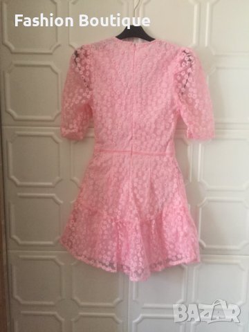Розова дантелена рокля , снимка 7 - Рокли - 39881671