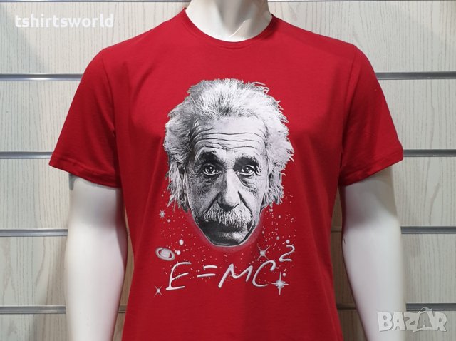 Нова мъжка тениска с трансферен печат Алберт Айнщайн, снимка 6 - Тениски - 34963916