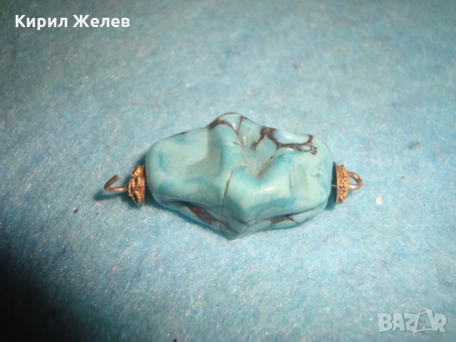 СТАРИНЕН ФИЛИГРАННО УКРАСЕН ПОСРЕБРЕН НАКИТ ВИСУЛКА с НАТУРАЛЕН ТЮРКОАЗ 20156, снимка 3 - Антикварни и старинни предмети - 35596739