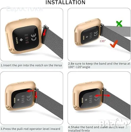 Метална каишка за Fitbit Versa 2, миланска мрежа от неръждаема стомана, снимка 7 - Смарт гривни - 48466694