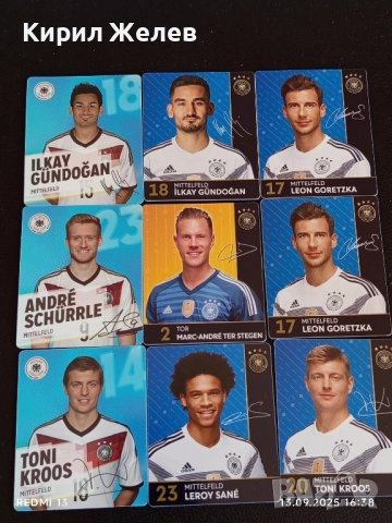 Колекционерски картички на футболисти ИЛКАИ ГЮНДОГАН,МАРК АНДРЕ ТЕР СТЕГЕН,ЛИОН ГОРЕТЗКА 51011
