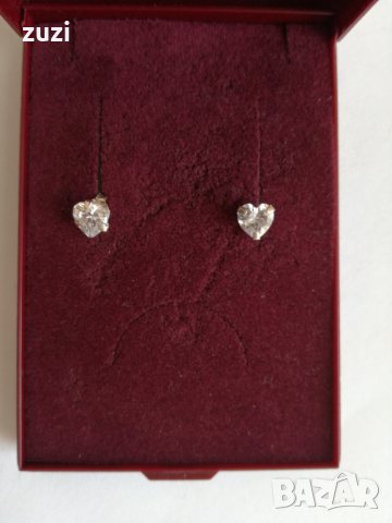 Сребърни обеци с цирконий- сребро проба 925