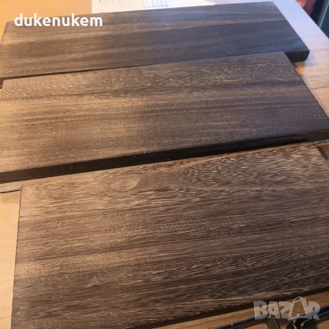 Комплект 3 бр. дървени плаващи стенни рафтове, рустик стил, снимка 5 - Етажерки - 53229496