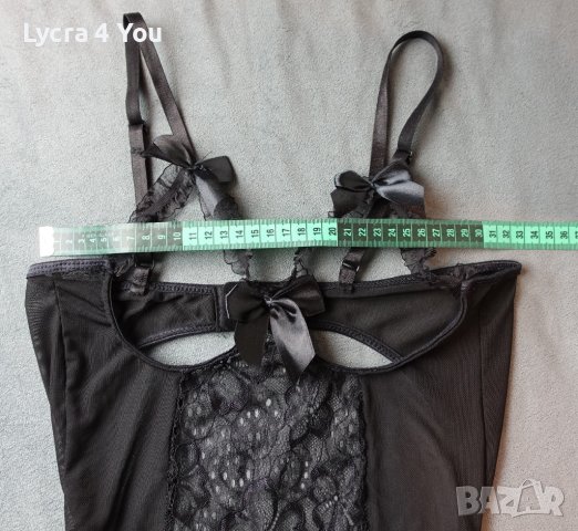 Еротично черно боди с отворен бюст и дъно прашка S/M размер, снимка 15 - Бельо - 39843002