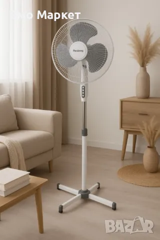 Вентилатор Rosberg, 40W, 40см., бял/сив или бял/син, снимка 5 - Вентилатори - 50031686