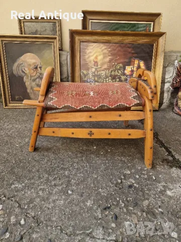 Чудесна стара антикварна табуретка тип камилско седло , снимка 8 - Антикварни и старинни предмети - 47261376