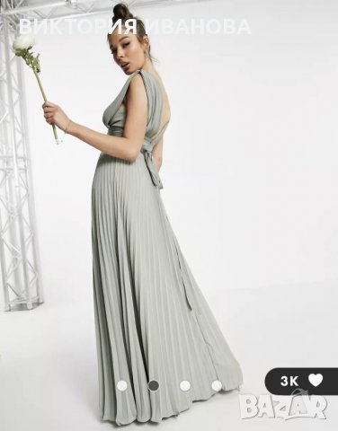 Нова елегантна рокля от шифон Asos Design, снимка 3 - Рокли - 39407396