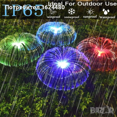 Соларна LED лампа за градина с дизайн на медуза 4469, снимка 4 - Соларни лампи - 52567531