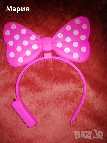 Нова светеща диадема за коса ,, Мини Маус,,+ПОДАРЪК още една диадема черна с ушички , снимка 15 - Шноли, диадеми, ленти - 31532890