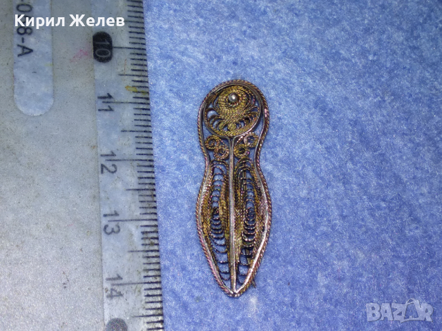 СТАРИННА СРЕБЪРНА БРОШКА ФИЛИГРАННО СРЕБРО ВИСОКА ПРОБА РЪЧНА ФИНА МАЙСТОРСКА РЕТРО ИЗРАБОТКА 43363, снимка 11 - Антикварни и старинни предмети - 44661995