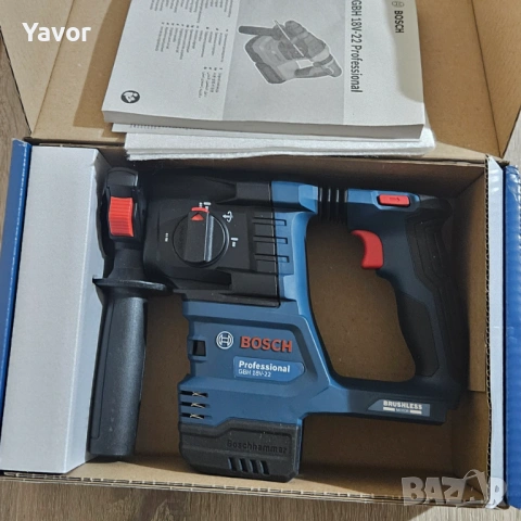 Безчетков акумулаторен перфоратор Bosch GBH 18V-22, SDS, без батерия и зарядно, снимка 2 - Перфоратори - 53990268