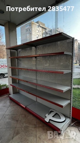 Стелажи за магазин- употребявани,островни и крайстенни
