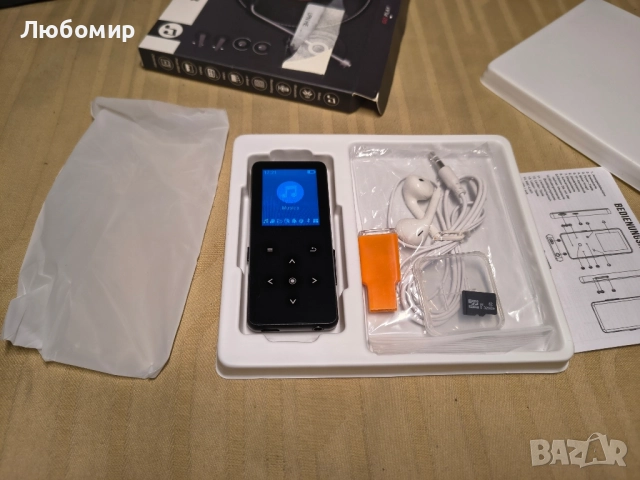 MP3 плейър Longziming, 2.4 инча, 32GB, Bluetooth 5.0, поддържа аудио формати, черен, снимка 2 - MP3 и MP4 плеъри - 52091288