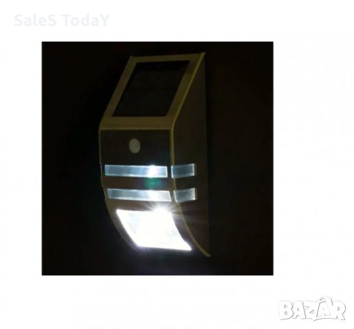 Соларна лампа , Сензор, 7.5 x 5 x 17 cm, сив, снимка 2 - Външни лампи - 32144229