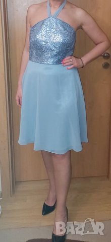 Официална нова рокля от шифон с пайети  , снимка 4 - Рокли - 40790423