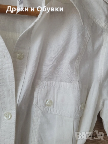 Дълга бяла риза памучна материя Италия , снимка 9 - Ризи - 54157837