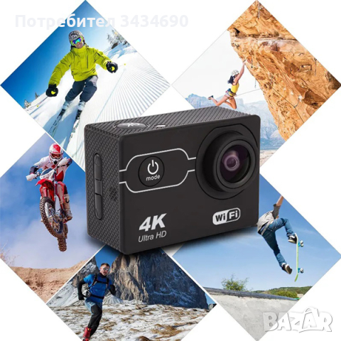Екшън камера WIFI Ultra HD 4K водоустойчива 30 метра 170 градуса /SPK048/, снимка 4 - Камери - 44513080