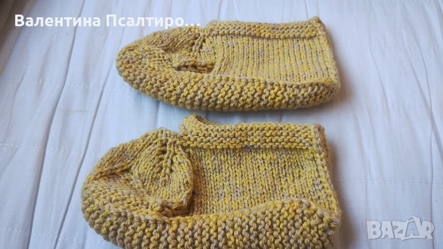 Дамски плетени терлици модел три листенца 