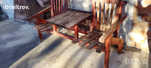 Дървена градинска маса със столове!, снимка 2 - Градински мебели, декорация  - 52238291