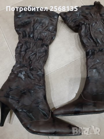 Ботуши ЕСТЕСТВЕНА Кожа с ефекти "Ingiliz Shoes" НОВИ с красив намачкан ефект,№36, снимка 4 - Дамски ботуши - 35525121